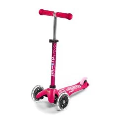 MICRO Patinete Scooter Mini Deluxe Led Rosa